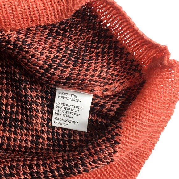 Women's Pullover Knit Sweater Size S/M Coral Peach Baroque All Over Print - Picture 9 of 10